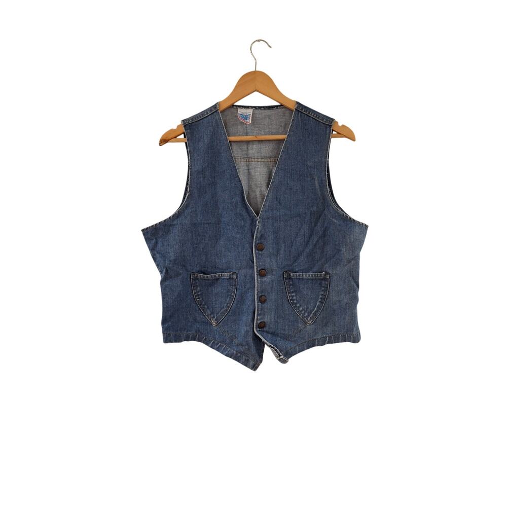 Vintage Sears Roebuck Put On Shop Jean Vest Unisex Western Wear